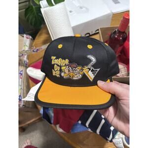 Vintage Pittsburgh Penguins Hat Youth Snapback Black Looney Tunes Taz NHL Hockey